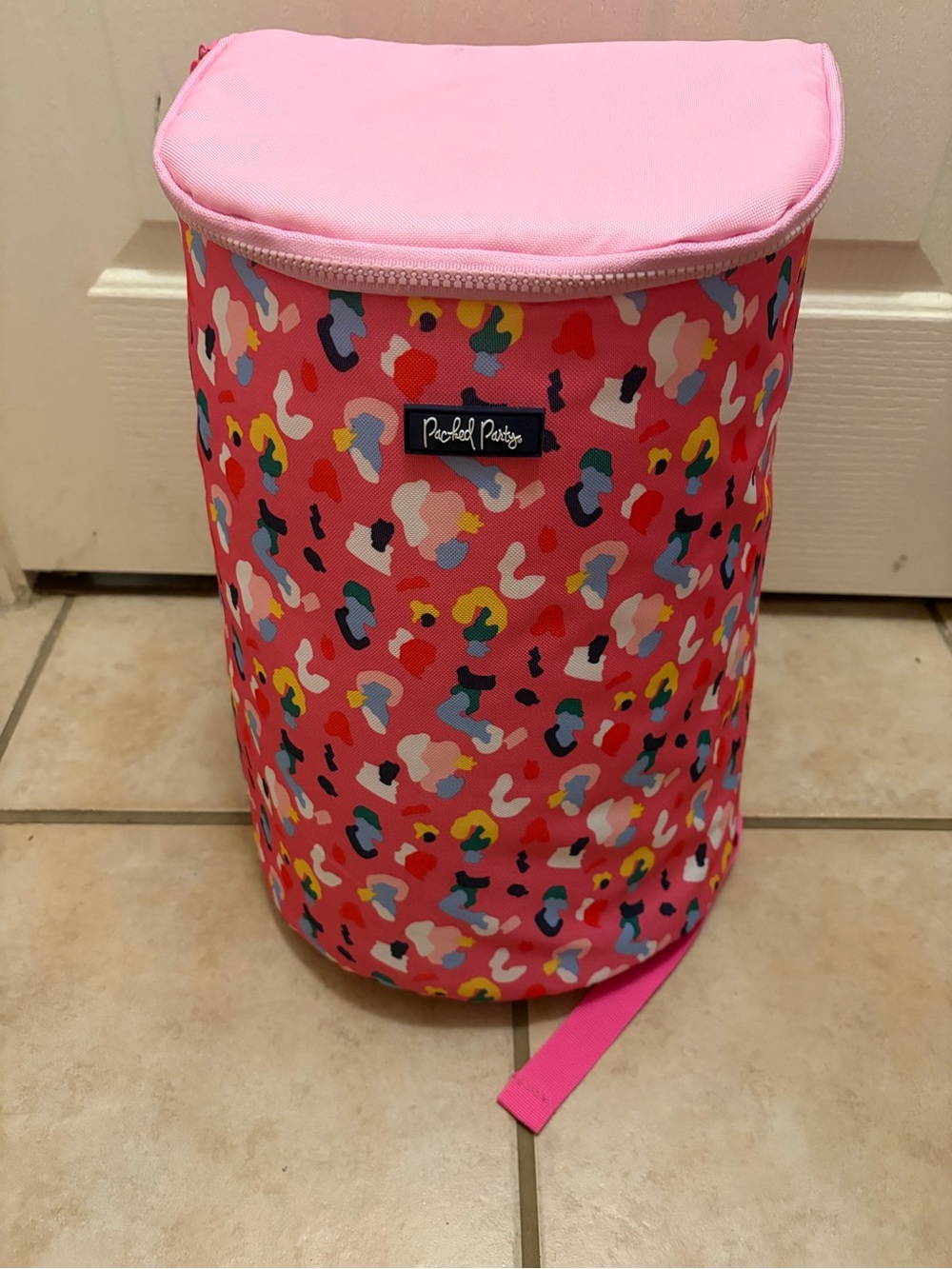 packed party Pink leopard Printed cooler Backpack